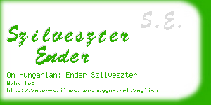 szilveszter ender business card